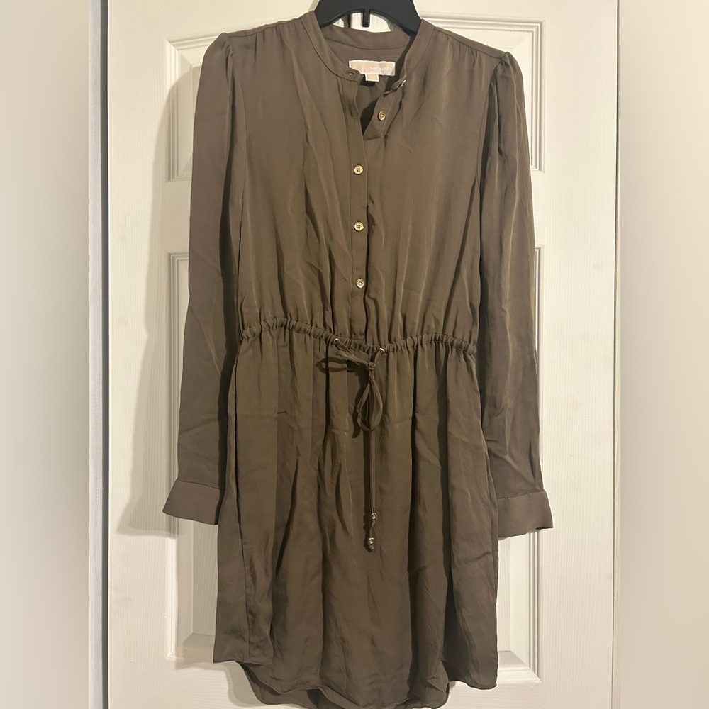 Michael Kors Brown Long Sleeve Dress